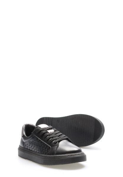 Tugerdi Siyah Çelik Hakiki Deri Bağcıklı Termo Taban Kaliteli Kadın Casual Ayakkabı TG0975726125422