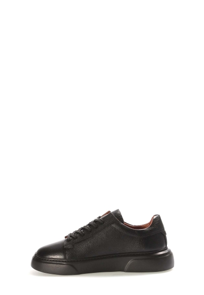 Tugerdi Siyah Hakiki Deri Hafif Taban Bağcıklı Erkek Casual Ayakkabı TG094011311187