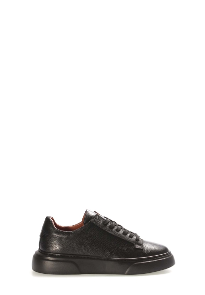 Tugerdi Siyah Hakiki Deri Hafif Taban Bağcıklı Erkek Casual Ayakkabı TG094011311187