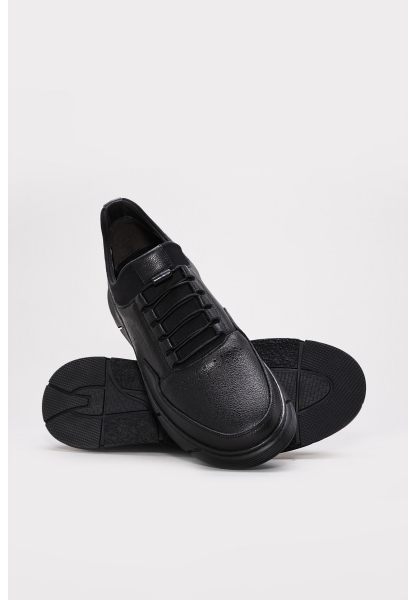 Tugerdi Siyah İçi Dışı Hakiki Deri Bağcıklı Termo Taban Günlük Erkek Ayakkabı TG09126131547