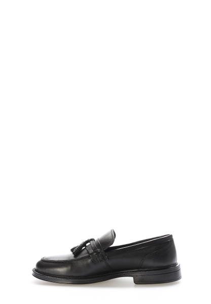 Tugerdi Siyah Püsküllü Hakiki Deri Siyah Termo Taban Kaliteli Erkek Klasik Ayakkabı TG098191311411