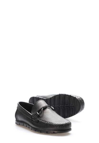 Tugerdi Siyah İçi Dışı Hakiki Deri Kauçuk Taban Kaliteli Erkek Loafer Günlük Ayakkabı TG0962813164442536