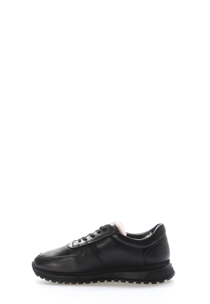 Tugerdi Siyah Hakiki Deri Termo Taban Bağcıklı Erkek Spor Ayakkabı TG09154111317491