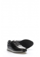 Tugerdi Siyah Hakiki Deri Bağcıklı Termo Taban Erkek Sneaker Ayakkabı TG099511310712011223