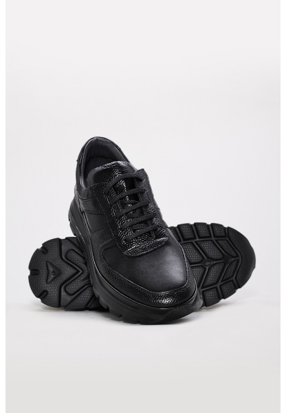 Tugerdi Siyah İçi Dışı Hakiki Deri Bağcıklı Eva Taban Kaliteli Erkek Günlük Ayakkabı TG092141315438