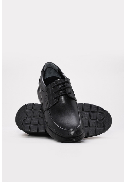 Tugerdi Siyah Hakiki Deri Eva Taban Bağcıklı Erkek Günlük Ayakkabı TG099511312035631