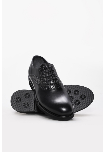 Tugerdi Siyah Hakiki Deri Bağcıklı Eva Taban Erkek Klasik Ayakkabı TG0926513101033