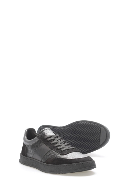 Tugerdi Siyah Füme Hakiki Deri Termo Taban Bağcıklı Kaliteli Erkek Casual Ayakkabı TG0972313214442