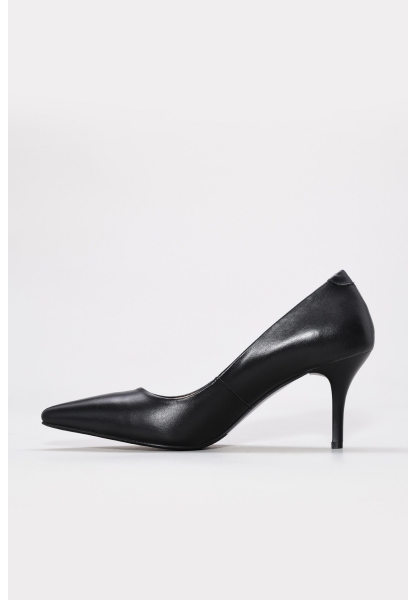 Tugerdi Siyah İçi Dışı Hakiki Deri Jurdan Taban İnce Topuklu Kadın Ayakkabı TG0921526111292