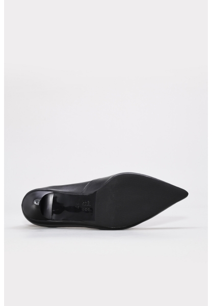 Tugerdi Siyah İçi Dışı Hakiki Deri Jurdan Taban İnce Topuklu Kadın Ayakkabı TG0921526111292