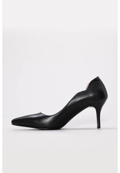 Tugerdi Siyah İnce Topuklu Hakiki Deri Jurdan Taban Kadın Ayakkabı TG092152612998