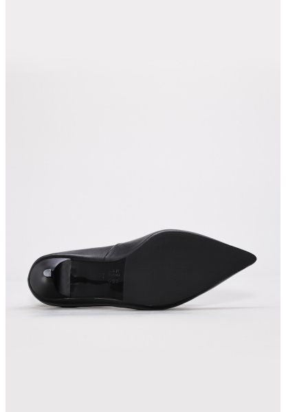 Tugerdi Siyah İnce Topuklu Hakiki Deri Jurdan Taban Kadın Ayakkabı TG092152612998