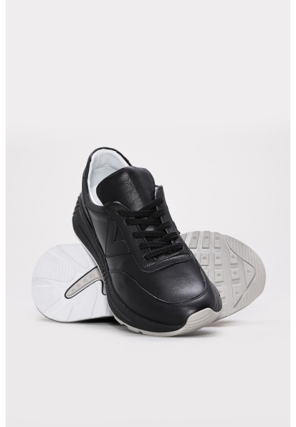 Tugerdi Siyah İçi Dışı Hakiki Bağcıklı Termo Taban Kadın Spor Ayakkabı TG09169261563