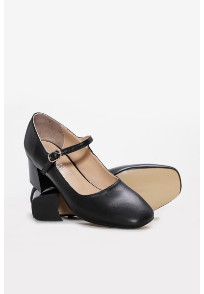 Tugerdi İçi Dışı Hakiki Deri Siyah Kadın Topuklu Ayakkabı AH08064261474