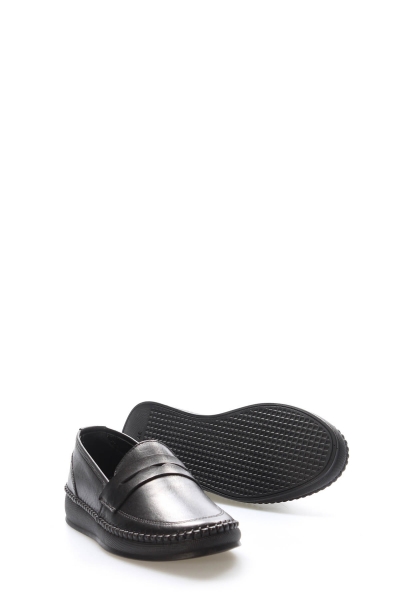 Tugerdi Siyah Hakiki Deri Siyah Hafif Taban Rahat Günlük Kadın Ayakkabı TG091642612124