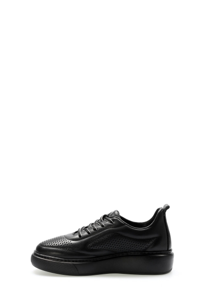 Tugerdi Siyah İçi Dışı Hakiki Deri Siyah Hafif Taban Bağcıklı Kadın Casual Ayakkabı TG095832612916