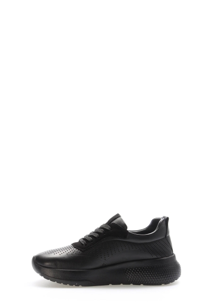 Tugerdi Siyah Bağcıklı İçi Dışı Hakiki Deri Hafif Taban Kaliteli Kadın Casual Ayakkabı TG099822611420