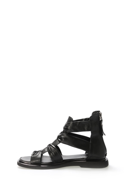 Tugerdi Siyah İçi Dışı Hakiki Deri Siyah Hafif Taban Kaliteli Kadın Sandalet TG09124261526