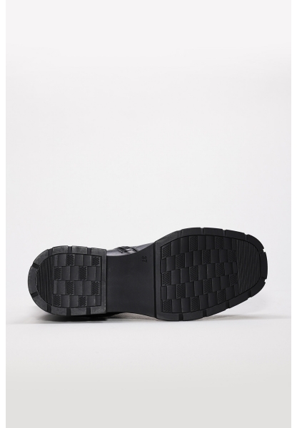 Tugerdi Siyah Hakiki Deri Fermuarlı Termo Taban Kaliteli Kadın Bot TG09233192611011