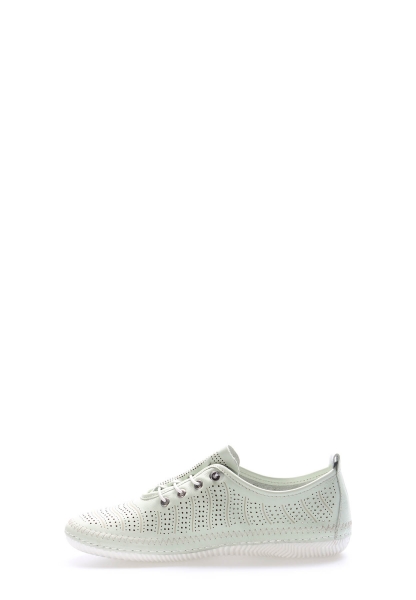 Tugerdi Su Yeşili Hakiki Deri Hafif Taban Bağcıklı Günlük Kadın Ayakkabı TG09136261511