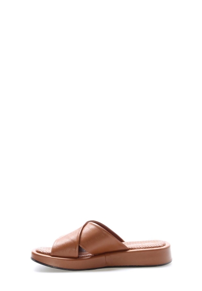 Tugerdi Taba İçi Dışı Hakiki Deri Hafif Taban Kaliteli Düz Kadın Terlik TG097102611110