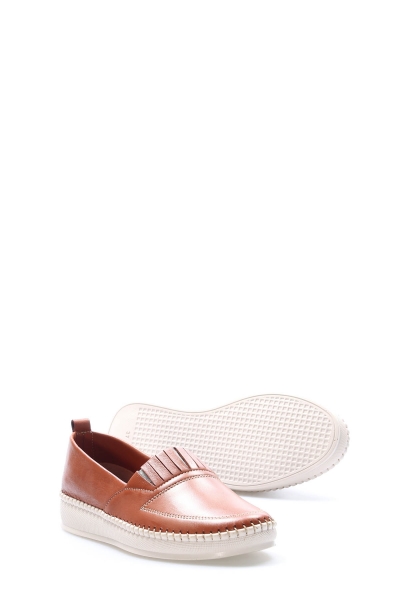 Tugerdi Taba İçi Dışı Hakiki Deri Hafif Taban Kaliteli Klasik Kadın Casual Ayakkabı TG091642612420