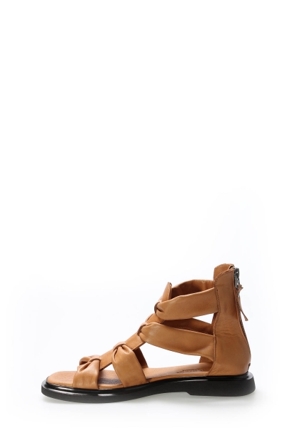 Tugerdi Taba İçi Dışı Hakiki Deri Siyah Hafif Taban Kaliteli Kadın Sandalet TG09124261526