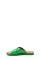 Tugerdi Yeşil Hakiki Deri Hafif Taban Çapraz Kadın Düz Terlik TG096572612854