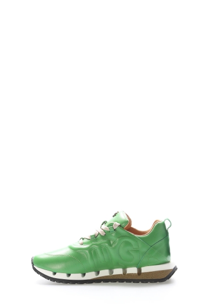 Tugerdi Yeşil İçi Dışı Hakiki Deri Termo Taban Bağcıklı Kaliteli Kadın Casual Ayakkabı TG09167261400873