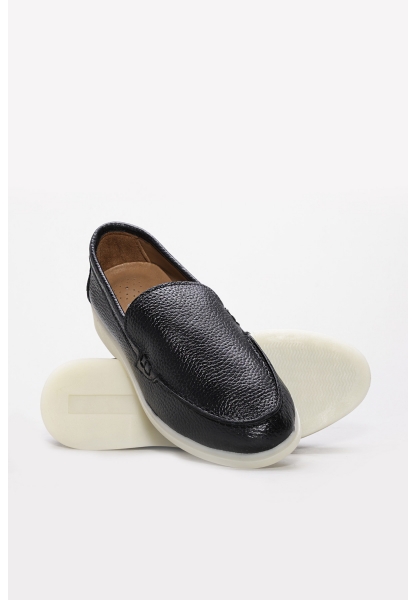 Tugerdi Siyah Floter İçi Dışı Hakiki Deri Termo Taban Günlük Kadın Ayakkabı TG09733261428