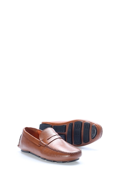 Tugerdi Taba Floter İçi Dışı Hakiki Deri Kauçuk Taban Kaliteli Erkek Loafer Ayakkabı TG09216131543