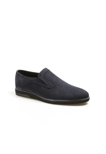 Tugerdi Lacivert Nubuk Hakiki Deri Termo Taban Erkek Casual Ayakkabı TG097111313702701