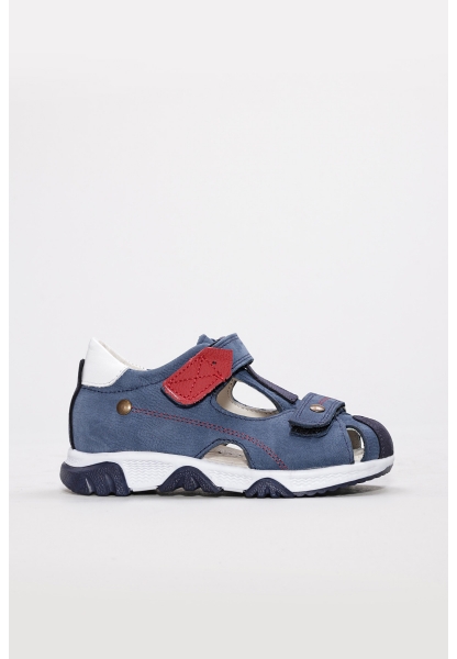 Tugerdi İçi Dışı Hakiki Nubuk Deri Lacivert Unisex Çocuk Sandalet AH08006243111107