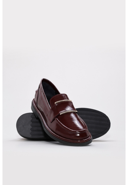 Tugerdi Bordo Rugan İçi Dışı Hakiki Deri Termo Taban Kadın Casual Ayakkabı TG0924626140634