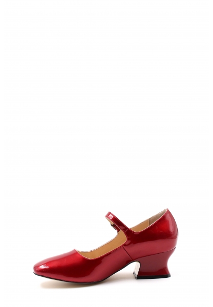 Tugerdi Bordo Rugan Hakiki Deri Kemerli Dolgu Topuk Kadın Ayakkabı TG09064261778