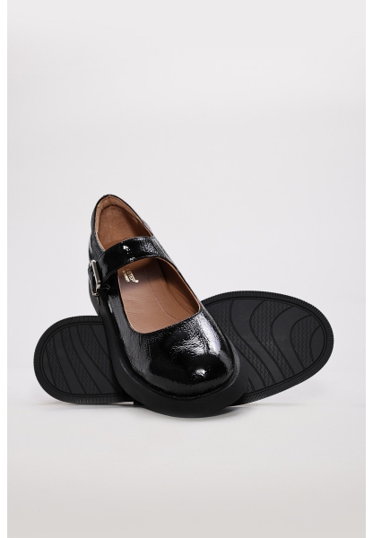 Tugerdi Siyah Rugan Kemerli Hakiki Deri Tipu Taban Kadın Casual Ayakkabı TG09210261664