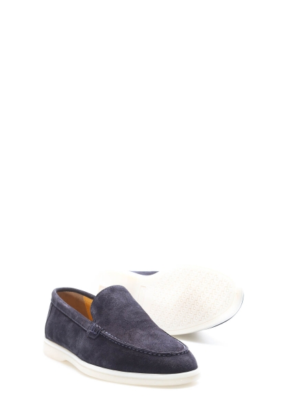 Tugerdi Lacivert Süet İçi Dışı Hakiki Deri Kauçuk Taban Kaliteli Erkek Casual Ayakkabı TG098191310201626