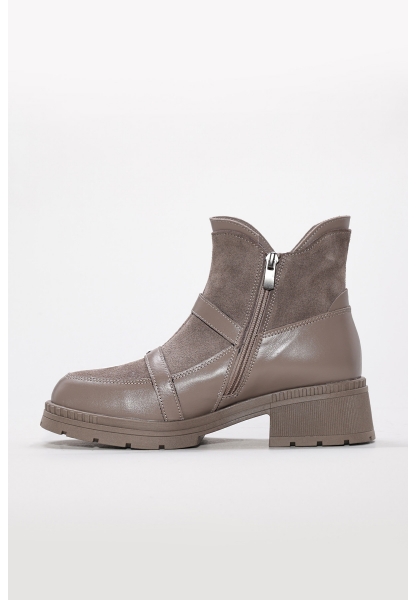 Tugerdi Vizon Süet Hakiki Deri Fermuarlı Termo Taban Kaliteli Kadın Bot TG09233192611011