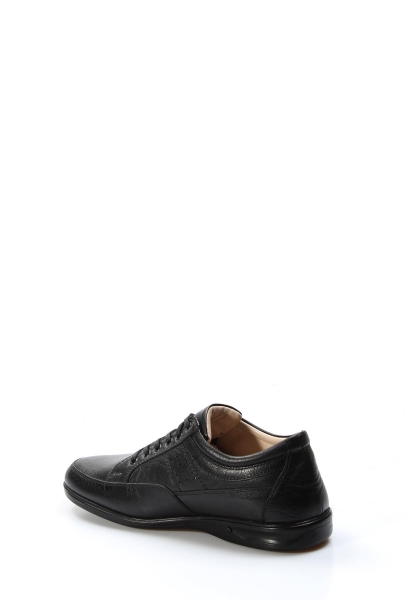 Tugerdi Hakiki Deri Siyah Ortopedik Hafif Taban Bağcıklı Erkek Günlük Ayakkabı TG0966213408