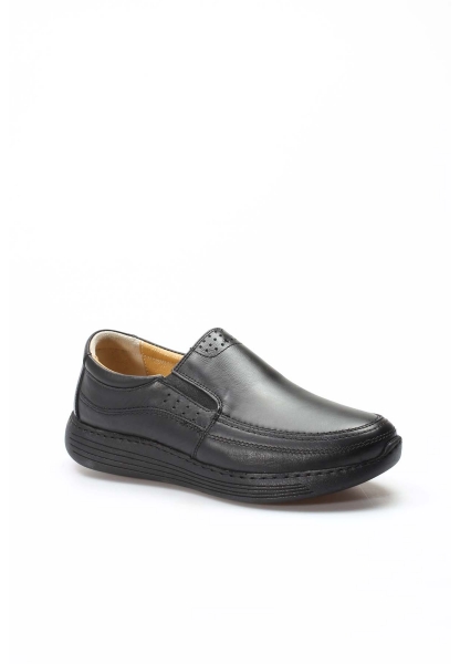 Tugerdi Siyah Hakiki Deri Ortopedik Hafif Taban Kaliteli Erkek Casual Ayakkabı TG099511312171