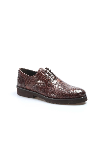 Tugerdi Hakiki Deri Kahve Bağcıklı Eva Taban Klasik Erkek Ayakkabı TG092521316746