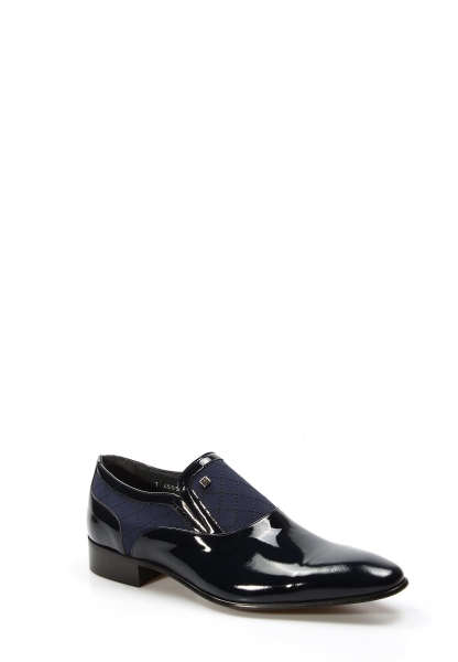 Tugerdi Hakiki Rugan Deri Lacivert Neolit Taban Klasik Erkek Ayakkabı TG092781314915