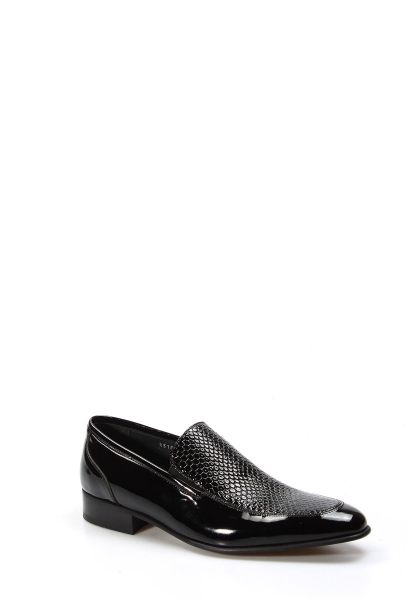 Tugerdi Hakiki Rugan Deri Siyah Neolit Taban Klasik Erkek Ayakkabı TG097171311069-00b