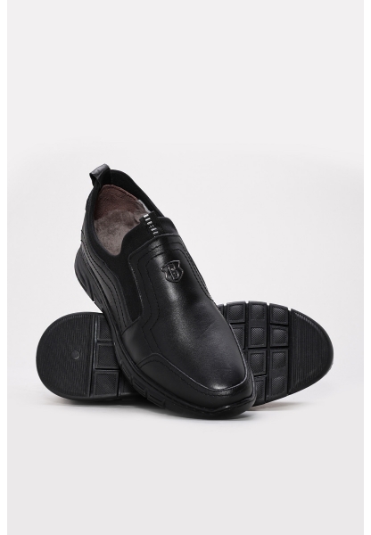 Tugerdi Siyah Hakiki Deri Kauçuk Taban Erkek Casual Ayakkabı TG0916111131653