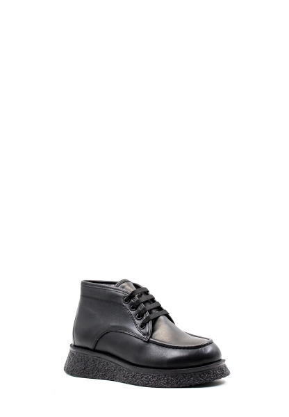 Tugerdi Siyah İçi Kürklü Hakiki Deri Bağcıklı Kaliteli Termo Taban Kadın Bot TG0921711261920