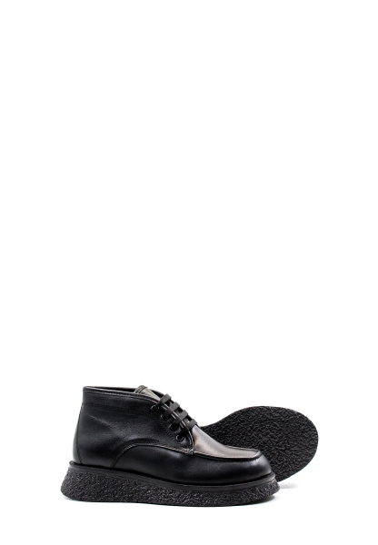 Tugerdi Siyah İçi Kürklü Hakiki Deri Bağcıklı Kaliteli Termo Taban Kadın Bot TG0921711261920