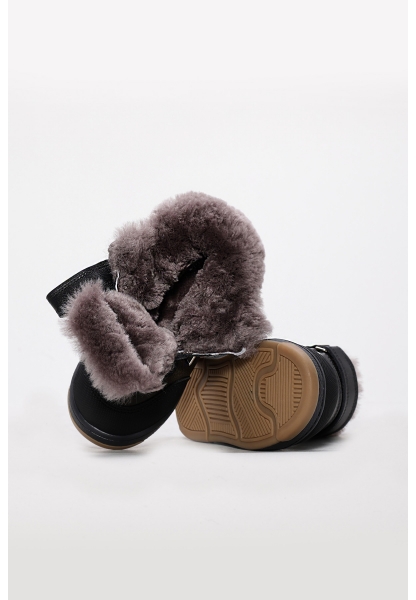 Tugerdi İçi Kürklü Dışı Hakiki Deri  Siyah Kahve Unisex Çocuk  Bot AH08157112412820