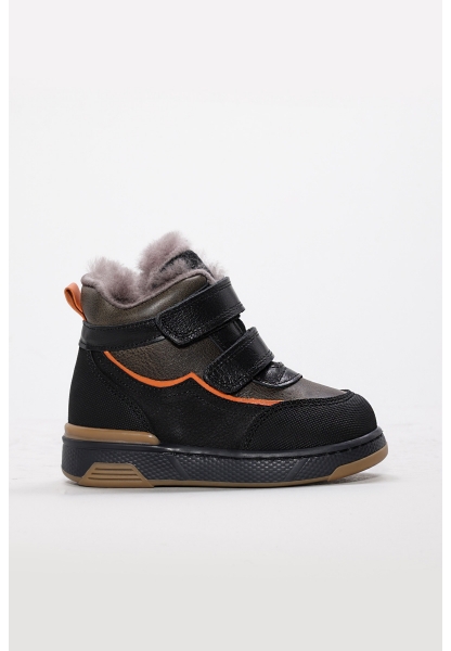 Tugerdi İçi Kürklü Dışı Hakiki Deri  Siyah Kahve Unisex Çocuk  Bot AH08157112412820