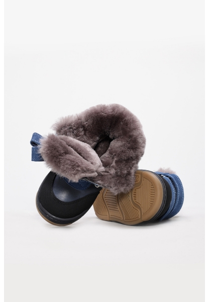 Tugerdi İçi Kürklü Dışı Hakiki Deri  Siyah Kot Unisex Çocuk  Bot AH08157112412820