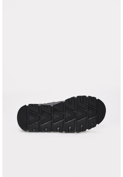 Tugerdi Siyah Unisex Kürklü Hakiki Deri Bağcıklı Fermuarlı Kauçuk Taban Bot TG0977011241614